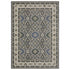 5' X 8' Blue And Gray Oriental Area Rug With Fringe